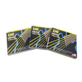 DR Strings Guitar Strings 3 Pack Electric Neon Yellow 10-46 Medium