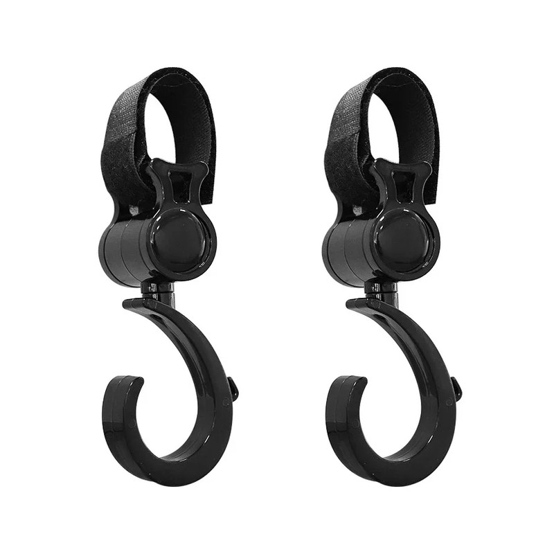 Stroller Hooks for Bags & Accessories – 360° Rotating Double