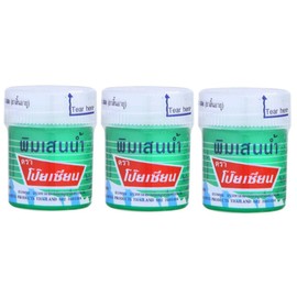 POY-SIAN Thai Pim-Saen Cotton Nasal Inhaler 8 ml (Pack of 3)