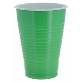 Amcrate Green Colored 12-Ounce Disposable Plastic Party Cups - Ideal for Weddings, Party’s, Birthdays, Dinners, Lunch’s. (Pack of 50)