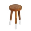 JOLLYMER Teak 11.8" Round Dip Dyed Teak Stool | Wood