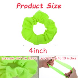 2 Stück Neonpinke Haargummis Scrunchies Seide Hot Pink Scrunchie Elastisches Haargummi Satin Haarbänder Pferdeschwanz-Haargummis für Frauen und Mädchen(Grün)