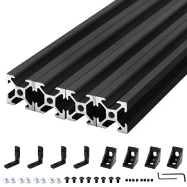 Seekliny 4Pack 2020 Aluminum Extrusion V-Slot 300mm Black Extruded Aluminum Profile 20x20 V-Slotted Framing European Standard Anodized Linear Rail for 3D Printer Accessories Parts