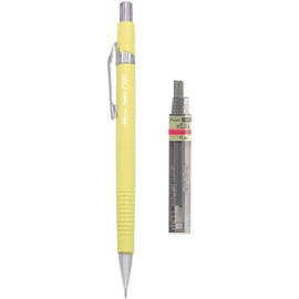 Pentel P205-97C Mechanical Automatic Pencil - Pastel Floral Range - Single + 12 HB 0.5mm Refill Leads (Yellow)
