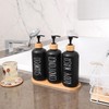 MOMEEMO Black Shower Soap Dispenser Set, Contains 3 Extra-Thick PET