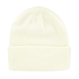 axy Children's Winter Beanie Knitted Hat with Wide Brim for Boys and Girls from 1-6 Years, Children's Hat Boys Toddler, crème-white