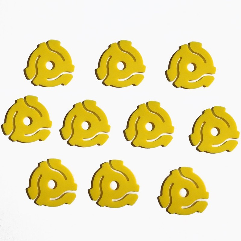 (10 Pack) TEN Yellow Plastic 45 RPM 7 Inch Vinyl