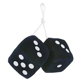 United Pacific C5038K 3" X 3" Classic Fuzzy Dice - Black