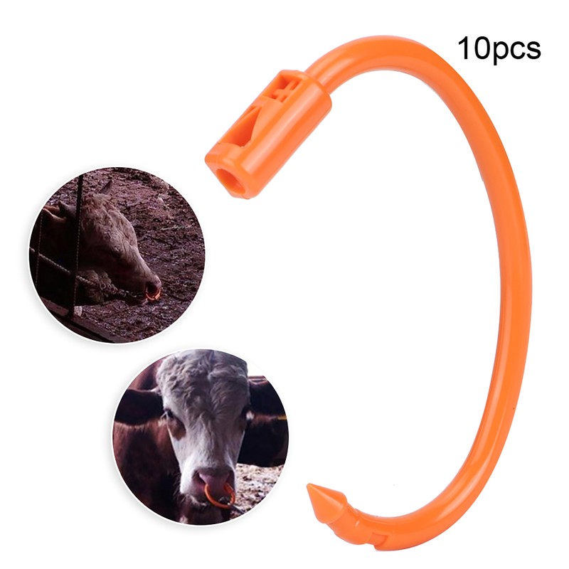 10PCS Plastic Lightweight Good Elasticity Farm Bull Nose Ring Accessory
