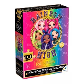 Rainbow High Rompecabezas Brillo Metálico, Rainbow High, 100 Piezas