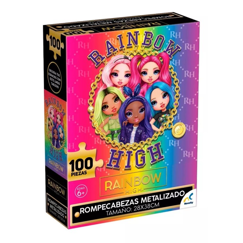 Rainbow High Rompecabezas Brillo Metálico, Rainbow High, 100 Piezas