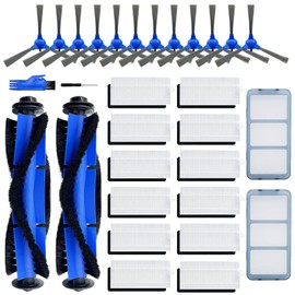 Tivcroxs Tivcroxs 28 Pack Replacement Part Compatible for Eufy RoboVac 11S, 15C, 30, 30C, 12, 35C, 25C, 15T Robotic Vacuums, 2 Rolling Brushes, 12 Filter Sets, 12 Side Brushes, 2 Pre Filters