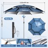 UPF 50+ Fishing Umbrella, Adjustable Tilting Outdoor Sunshade with Ventilated