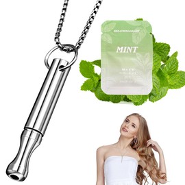 Breathing Necklace with Resistance, Breathing Necklace for Anxiety Relief, Breathing Exercises, Meditation, Christmas Valentine's Day Birthday Gift for Father, Women, Men