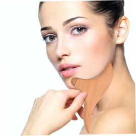 FOMIYES Gua Sha Facial Tool Ergonomic Massager for Relaxation Blood Circulation Natural Beech Wood for Spa Daily Skincare Routine Reduces Fatigue Promotes Youthful Glow