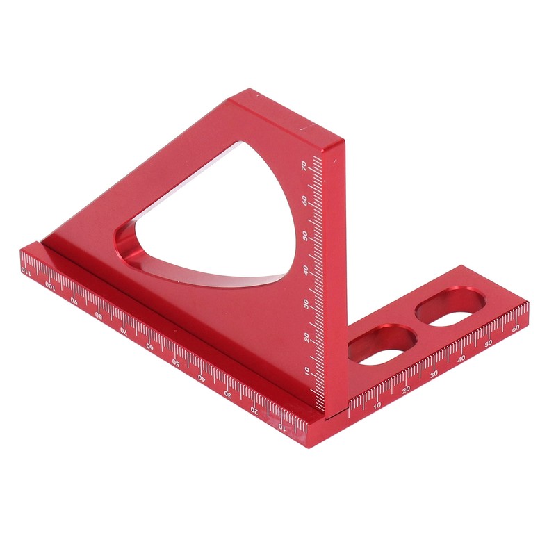 3D Mitre Angle Ruler Aluminum Alloy Professional Red 45 Degree