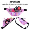2 Pieces Fanny Pack for Women Kids, Shiny Holographic Rave