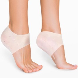 Pack of 4 Premium Gel Heel Pads, Heel Socks Heel Gel, Heel Protection for Shoes, Very Suitable for Heel Pain, Dry Cracks and Other Symptoms