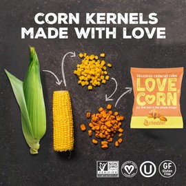 LOVE CORN Cheddar 0.7oz x 20 bags - Delicious Crunchy Corn - Healthy Family Snacks - Gluten Free, Kosher, NON-GMO - Alternative for Chips, Nuts, Crackers & Pretzels - Perfect for Charcuterie Boards