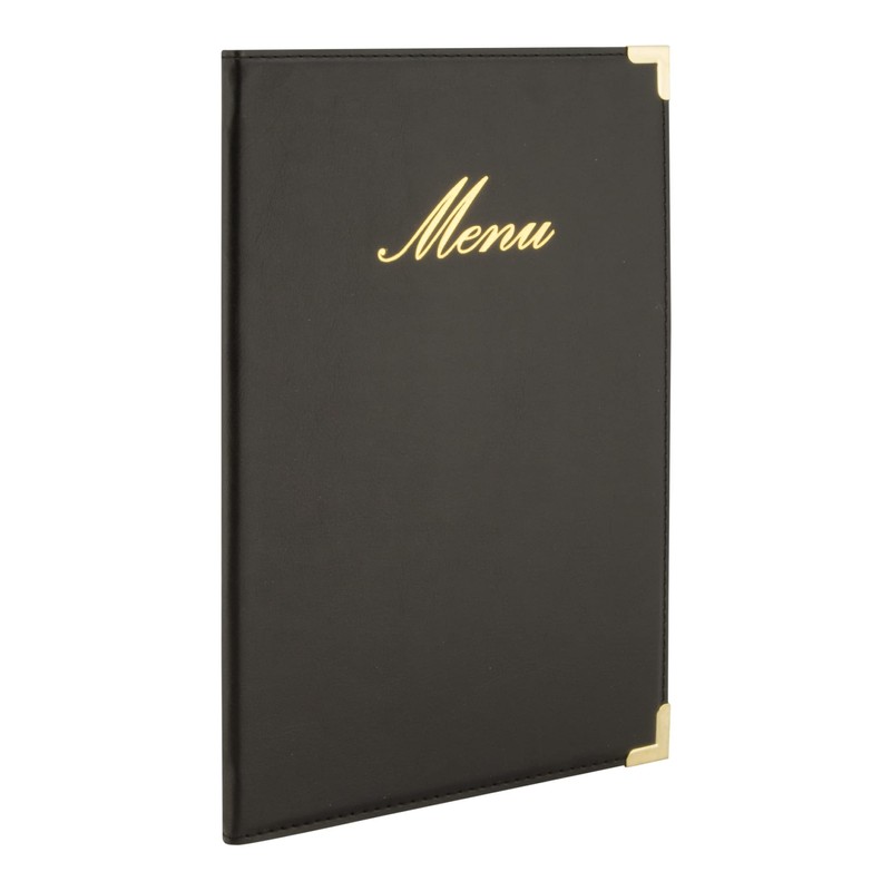 Securit Premium Faux Leather A5 Menu Holder - 4 Pages