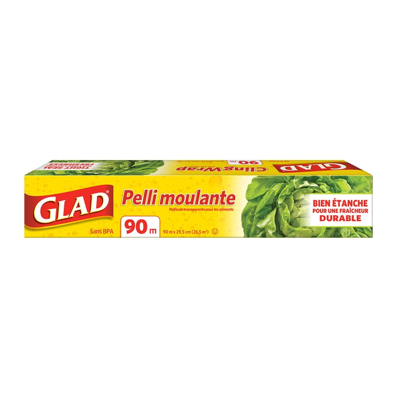 Glad ClingWrap Plastic Wrap, 90 Metre Roll, Made in Canada