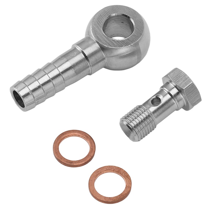 Brake Banjo Bolt M10x1.0 to 1/4 in Brake Line Banjo