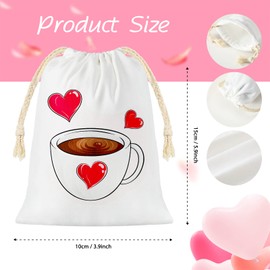 Shappy Sublimation Blank Small Drawstring Bags Candy Gift Bags 4x6'' Muslin Goodies Pouch Reusable Treat Sachet Sack for Kids Valentine's Day Birthday Party Favors DIY Craft Supplies(100 Pieces)