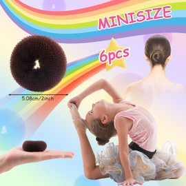 Stocking Stuffers for Kids/Girls, 2 Inch Hair Bun Maker for Kids, 6 PCS Mini Bun Maker for Girls/Women Hair Accessories, Chignon Hair Donut Sock Forms for Buns, Teen Girl Hair Stuff for Christmas Gift