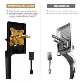 Banna Cerradura De Puerta De Entrada De Casa Moderna Elegante Negra Es Extensible De 60 Mm A 70 Mm Cerradura De Seguridad Cerraduras Para Puertas Manija De Puerta Chapas Para Puertas
