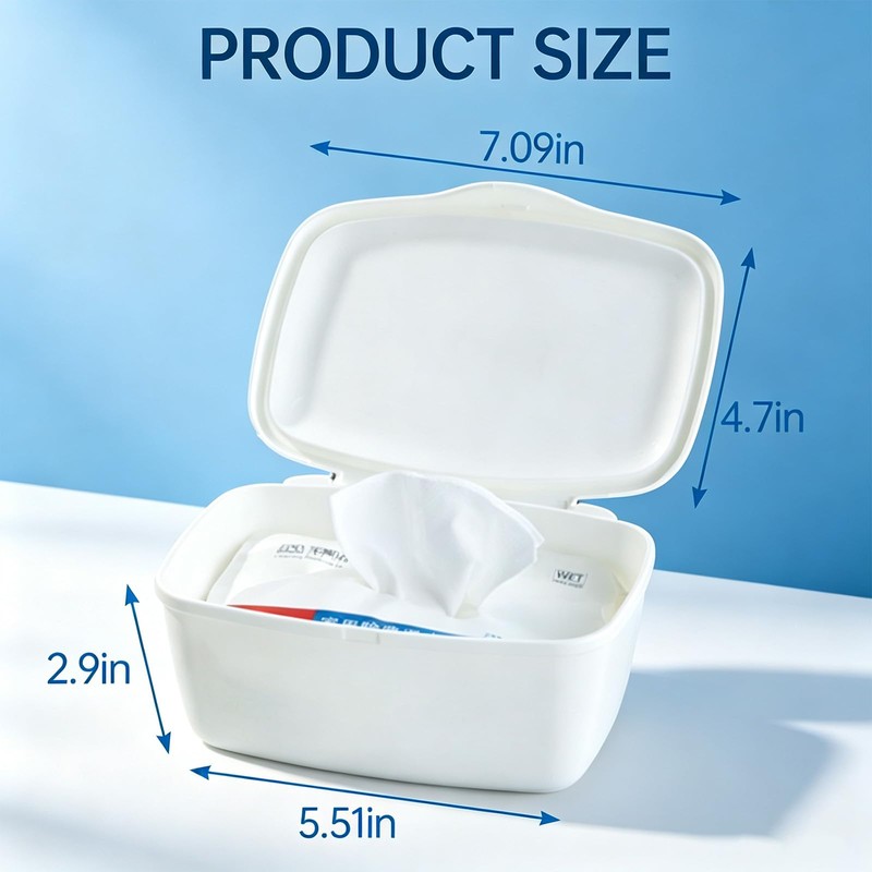 Wipes Dispenser Compatible with Flushable Wipes Refillable Wet Tissue Container