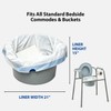 60 Commode Liners with Absorbent Pads for Bedside & Portable