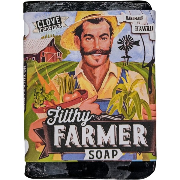 Filthy Farmer Clove Eucalyptus All Natural Soap Bar, Black