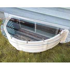 QIPRAONO Basement Window Well Covers Outside, Heavy-Duty Egress Window Well Cover Clear, All-Weather Against Debris, UV Resistant, Tear-Resistant, Waterproof, Windproof (Only Cover)39" X 18"