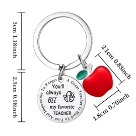 Hgreiwgk 6 Piece Teacher Keyring Set Teacher Appreciation Gift for for Graduation Christmas Thank You Teacher Gifts for Women Birthday Gift for Teacher Gifts from Students