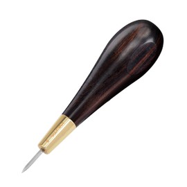 Diamond Shape Stitching Awl Ebony Black Wood Handle Leather Craft Sewing Awl Kit Handmade Sewing Tool DIY Stitcher Taper (S)