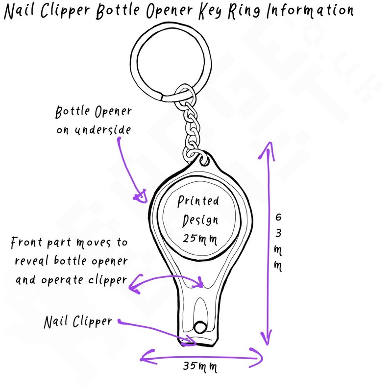 I Love Bali Nail Clippers Bottle Opener Metal Keyring, silver