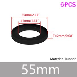 Qrity Pack of 6 O-Ring Sealing Rubber, Kitchen Sink Snap Rubber Seal, Sealing Ring Seal, Replacement Seals, OD 55 mm, ID 41 mm for Pipe