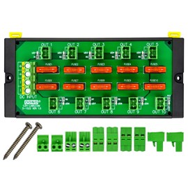 Screw Mount Fused DC 5-32V 10 Position Pluggable Terminal Block Power Distribution Module