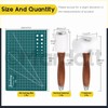 Mardatt 3Pcs Leather Carving Hammer and A5 Cutting Mat, T