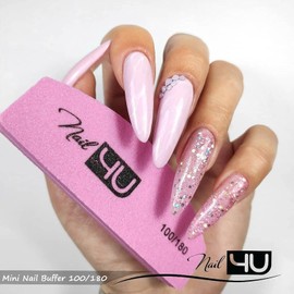 2Pcs Nail Buffers Half Moon Shape Double Sided 100/180 grit Sanding Blocks Sponge Nail Buffer Tools for Natural Nails Artificial Nails Acrylic Gel Tips