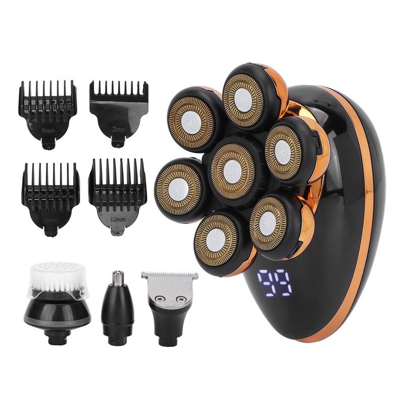5 in 1 Electric Head Shaver IPX7 Waterproof Intelligent Floating