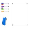 Magnetic Whiteboard for Fridge, 8-Piece Acrylic Whiteboards Set with 6 Markers and Eraser, 20x15cm Fridge Whiteboard Magnetic for Kitchen Meal Planning, School Schedules, Family Memos, Task Management