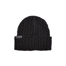Urban Classics Cable Knit Beanie Hat, Black, One Size
