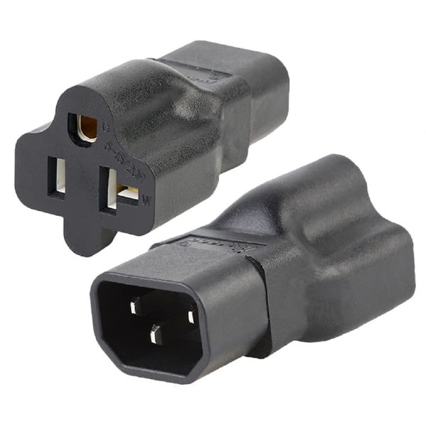Toptekits C14 to 5-15R/5-20R Comb AC Power Adapter,2-in-1 IEC C14