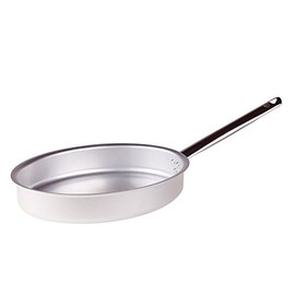 Pentole Agnelli Professional Aluminium 3 Mm. Oval Fish Pan with Handle, Diameter 34 cm, Silver