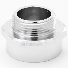 BLUMKRAFT Pack of 5 Metal PG Metric M25 x 1.5 Male to PG21 Female (M25-PG21) Adapter - Brass Nickel Plated