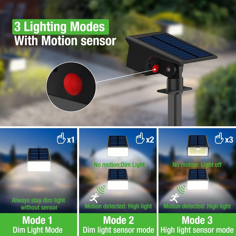 nipify Solar Spot Lights Outdoor, 3 Pack/62 LED Solar Motion