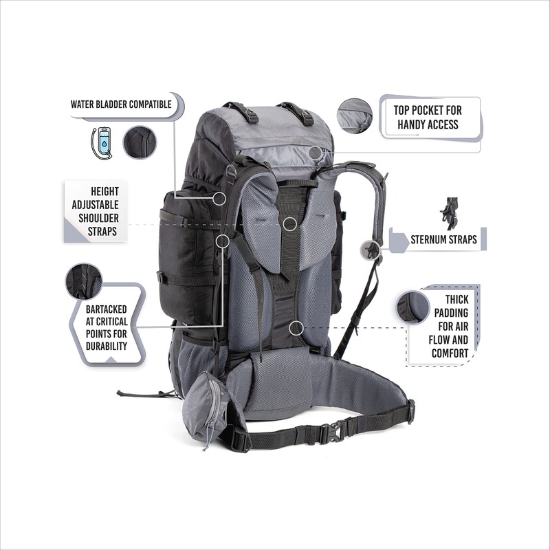 Tripole Walker 65 Litres Rucksack | Internal Frame With Metal