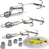 Pack of 3 stinger hooks with leader system (S, M,