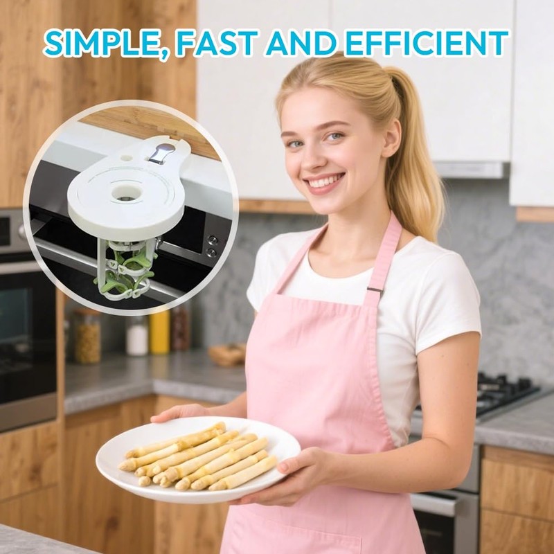 Spargelschäler mit 6 Präzisionsklingen,Spargelschäler Hobel,Gemüse Asparagus Peeler Spargelschälmaschine,Schraubzwinge & Stößel,
